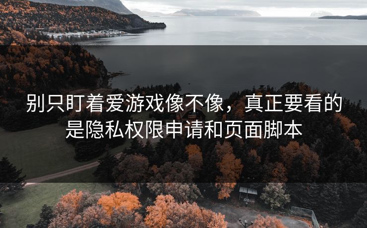 别只盯着爱游戏像不像，真正要看的是隐私权限申请和页面脚本