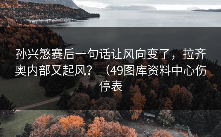 孙兴慜赛后一句话让风向变了,拉齐奥内部又起风?(49图库资料中心伤停表 孙兴慜赛后一句话让风向变了,拉齐奥内部又起风?(49图库资料中心伤停表