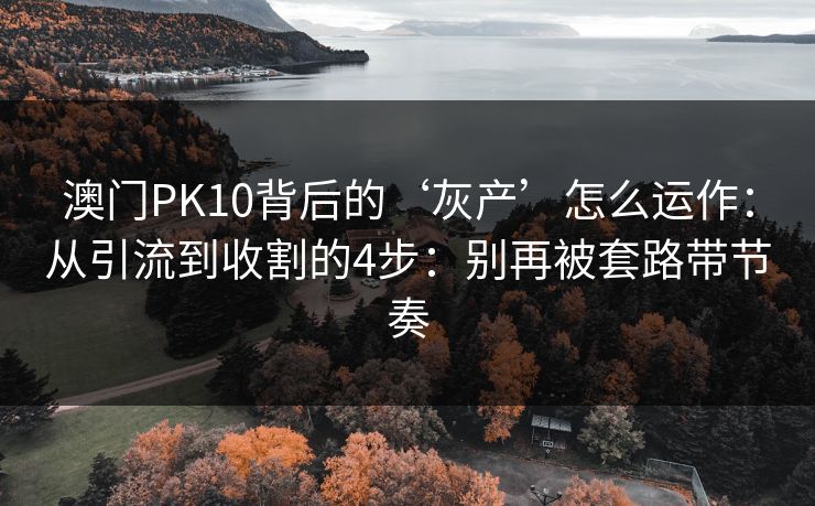 澳门PK10背后的‘灰产’怎么运作：从引流到收割的4步：别再被套路带节奏